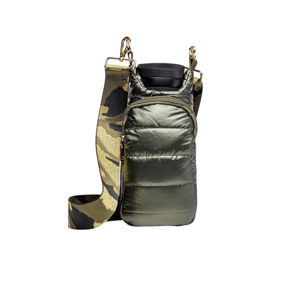 Crossbody Essentials Bag with Adjustable Strap - Camouflage Green