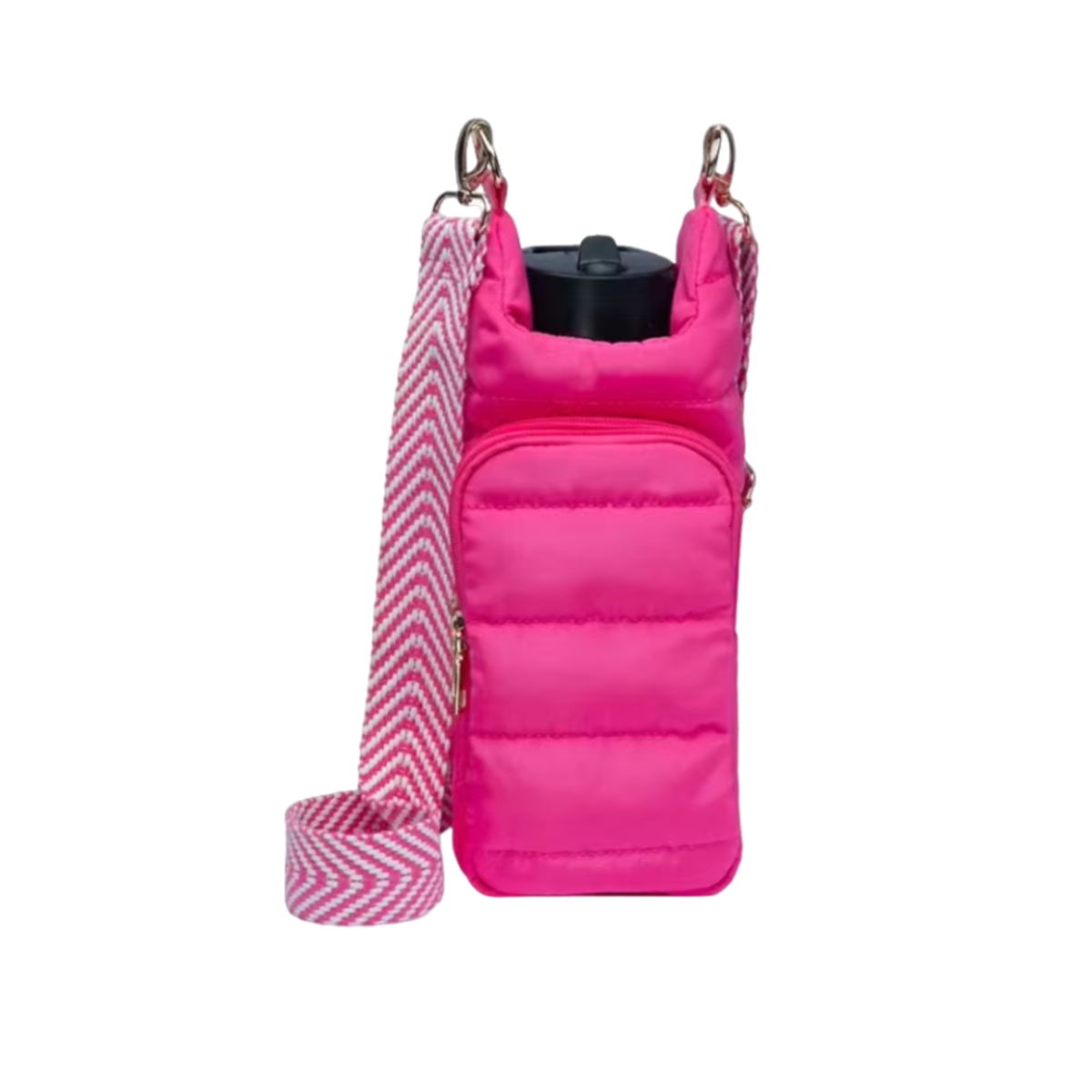 Crossbody Essentials Bag with Adjustable Strap - Hot Pink