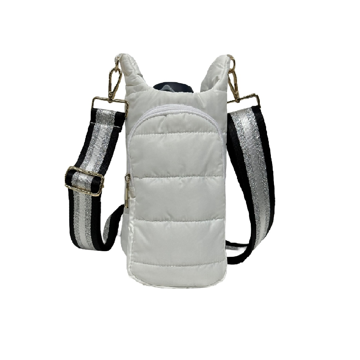 Crossbody Essentials Bag with Adjustable Strap - White